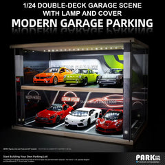 1:24 parking lot scene car model storage box