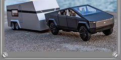 1/32 Alloy Car Model of Tesla Cybertruck Pickup Trailer