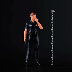 3Pcs Miniature Painted 1/64 American Police Diorama Figure Model DIY Creative Photography Props for Car Model Matching