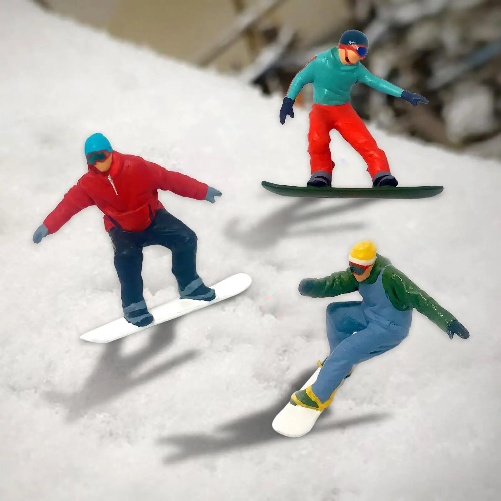 3x Resin HO /87 Mini Skiing Figure Scenes Table Scene Decoration