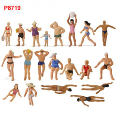 Evemodel 40pcs HO Scale Swimming Figures 1:87 Swimming People Model Trains