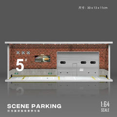 1/64 garage parking lot alloy car model car scene storage display box