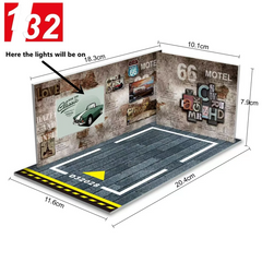 1:32 3D Model LED Garage Model Car Simulation Parking Lot Display Cabinet