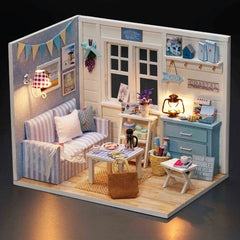 Mini Wooden Dollhouse Model Building Kit Toy Home Kit Creative Room Bedroom Decoration With Furniture Birthday Gift
