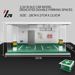 1/32 1/24 1/18 Scale Lighting Parking Lot Assembly Toy Diecast Alloy Model Car Garage DIY Scene Collection Display Toy Car Gift